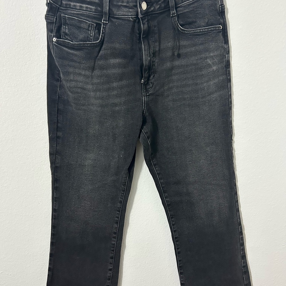 Zara Black Flare Wide Leg Jeans with Sophisticated Style